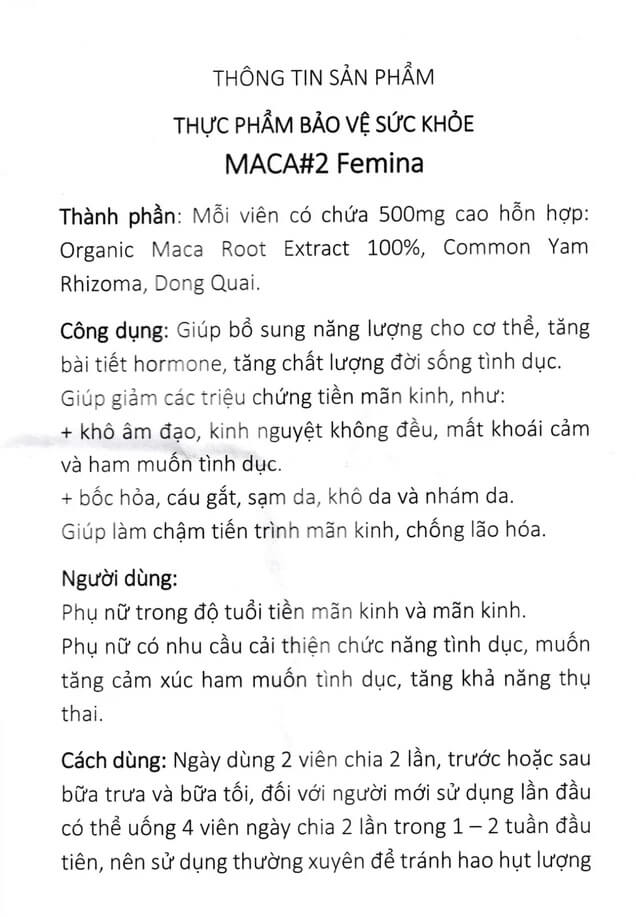 Thuốc Maca 2 có tốt không giá bao nhiêu hình 9