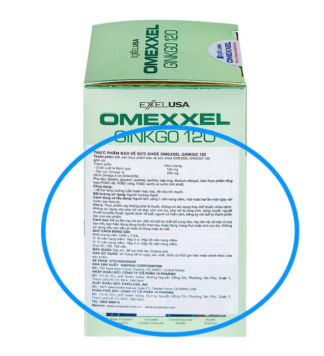 Omexxel Ginkgo 120 là thuốc gì có tác dụng gì có tốt không thành phần giá bao nhiêu hình 6