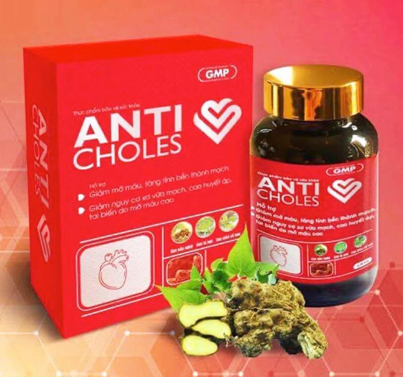 Viên uống Anti Choles có tác dụng hỗ trợ giảm mỡ máu, hỗ trợ tăng tính bền thành mạch và hỗ trợ giảm nguy cơ xơ vữa mạch máu, huyết áp cao, tai biến mạch máu não do mỡ máu gây tắc mạch từ dược liệu Giảo cổ lam, Hoa hoè, Lá sen, Nần nghệ, Táo mèo hình 10