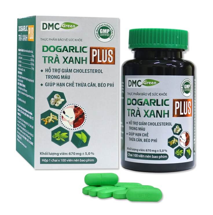 Dogarlic Trà Xanh Plus giảm mỡ máu, giảm Cholesterol máu, hạn chế thừa cân, béo phì, tăng chức năng gan, ngừa bệnh tim mạch hình 1