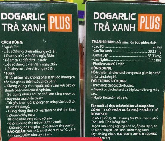 Dogarlic Trà Xanh Plus giảm mỡ máu, giảm Cholesterol máu, hạn chế thừa cân, béo phì, tăng chức năng gan, ngừa bệnh tim mạch hình 13