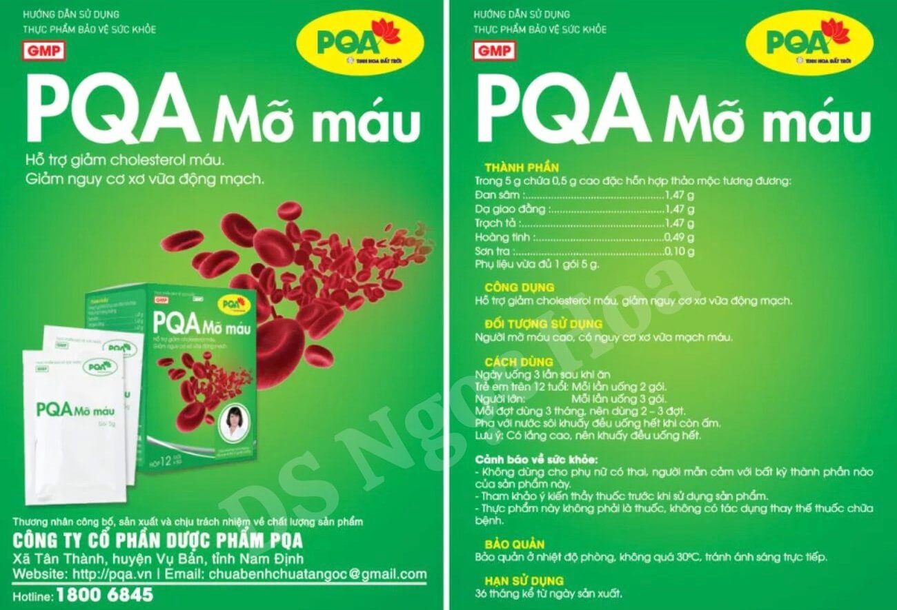 PQA Mỡ Máu hỗ trợ giảm cholesterol máu, giảm nguy cơ xơ vữa động mạch hình 2