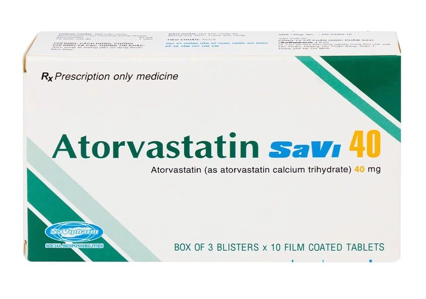 Atorvastatin Savi 40mg chỉ định cho người bị tăng cholesterol máu tiên phát (tuyp IIa và IIb), người bệnh tăng cholesterol máu gia đình đồng hợp tử, dự phòng tiên phát (cấp 1) biến cố mạch vành hình 1