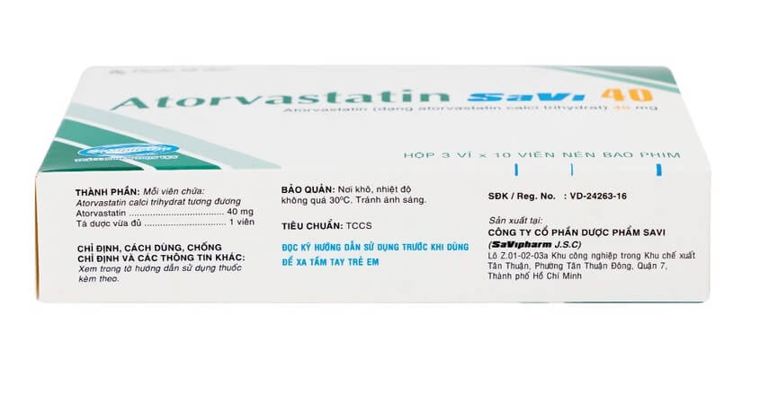 Atorvastatin Savi 40mg chỉ định cho người bị tăng cholesterol máu tiên phát (tuyp IIa và IIb), người bệnh tăng cholesterol máu gia đình đồng hợp tử, dự phòng tiên phát (cấp 1) biến cố mạch vành hình 5