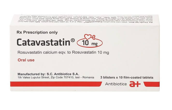 Thuốc Catavastatin 10mg S.C Antibiotice điều trị tăng cholesterol máu nguyên phát, rối loạn lipid máu hỗn hợp, và tăng cholesterol máu gia đình kiểu đồng hợp tử hình 3