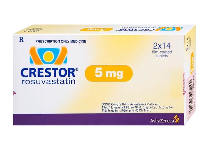 Thuốc Crestor 5mg là thuốc kê đơn được bác sĩ chỉ định điều trị cho người tăng cholesterol máu nguyên phát (loại lIa kể cả tăng cholesterol máu gia đình kiểu dị hợp tử), rối loạn lipid máu hỗn hợp (loại llB), tăng cholesterol máu gia đình kiểu đồng hợp tử, làm chậm tiến triển của bệnh xơ vữa động mạch, phòng ngừa bệnh tim mạch nguyên phát hình 1