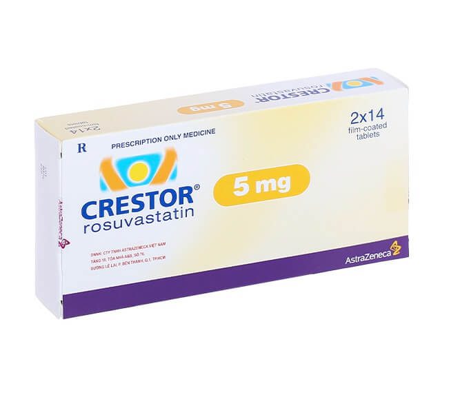 Thuốc Crestor 5mg là thuốc kê đơn được bác sĩ chỉ định điều trị cho người tăng cholesterol máu nguyên phát (loại lIa kể cả tăng cholesterol máu gia đình kiểu dị hợp tử), rối loạn lipid máu hỗn hợp (loại llB), tăng cholesterol máu gia đình kiểu đồng hợp tử, làm chậm tiến triển của bệnh xơ vữa động mạch, phòng ngừa bệnh tim mạch nguyên phát của công ty AstraZeneca, số đăng ký VN-19786-16, là thuốc gì, giá bao nhiêu, cách dùng hình 13