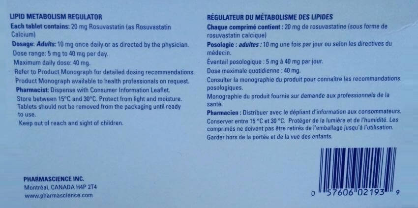 Thuốc pms-Rosuvastatin 20mg điều trị tăng cholesterol nguyên phát (loại IIa), rối loạn lipid hỗn hợp (loại IIb), tăng cholesterol gia đình kiểu đồng hợp tử, phòng ngừa các biến cố tim mạch của công ty Pharmascience Inc., số đăng ký VN-18412-14 là thuốc gì giá bao nhiêu hình 12