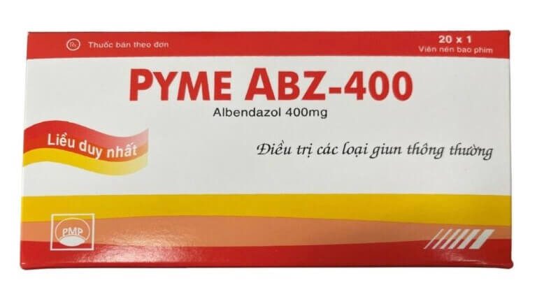 Thuốc PYME ABZ-400 là thuốc kê đơn từ hoạt chất chính Albendazole, chỉ định dùng để trị một hoặc nhiều loại ký sinh trùng đường ruột như giun đũa, giun mỏ, giun tóc, giun kim, giun móc, giun lươn, sán lợn, sán bò, sán hạt dưa, sán lá gan loại Opisthorchis viverrini và O.sinensis.... Thuốc còn điều trị nhiễm ấu trùng di trú ở da, bệnh ấu trùng sán lợn gây tổn thương não, điều trị các trường hợp bệnh nang sán không phẫu thuật được hình 4