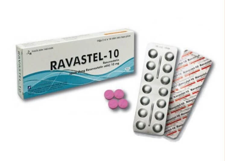 Thuốc Ravastel-10 điều trị tăng cholesterol huyết cho người lớn và trẻ em từ 6 tuổi trở lên bị tăng cholesterol máu nguyên phát (loại lia, kể cả tăng cholesterol máu gia đình kiểu dị hợp tử), rối loạn lipid máu hỗn hợp (loại llB), tăng cholesterol máu gia đình kiểu đồng hợp tử và phòng ngừa biến cố tim mạch, của công ty TNHH Dược phẩm Đạt Vi Phú (DAVIPHARM), số đăng ký VD-21067-14, là thuốc gì, giá bao nhiêu hình 11