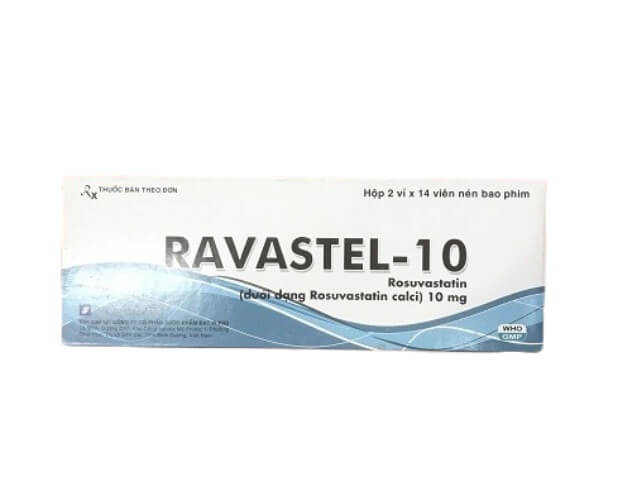 Thuốc Ravastel-10 điều trị tăng cholesterol huyết cho người lớn và trẻ em từ 6 tuổi trở lên bị tăng cholesterol máu nguyên phát (loại lia, kể cả tăng cholesterol máu gia đình kiểu dị hợp tử), rối loạn lipid máu hỗn hợp (loại llB), tăng cholesterol máu gia đình kiểu đồng hợp tử và phòng ngừa biến cố tim mạch, của công ty TNHH Dược phẩm Đạt Vi Phú (DAVIPHARM), số đăng ký VD-21067-14, là thuốc gì, giá bao nhiêu hình 13