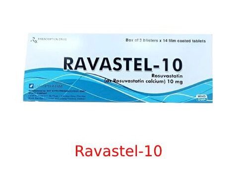 Thuốc Ravastel-10 điều trị tăng cholesterol huyết cho người lớn và trẻ em từ 6 tuổi trở lên bị tăng cholesterol máu nguyên phát (loại lia, kể cả tăng cholesterol máu gia đình kiểu dị hợp tử), rối loạn lipid máu hỗn hợp (loại llB), tăng cholesterol máu gia đình kiểu đồng hợp tử và phòng ngừa biến cố tim mạch, của công ty TNHH Dược phẩm Đạt Vi Phú (DAVIPHARM), số đăng ký VD-21067-14, là thuốc gì, giá bao nhiêu hình 14