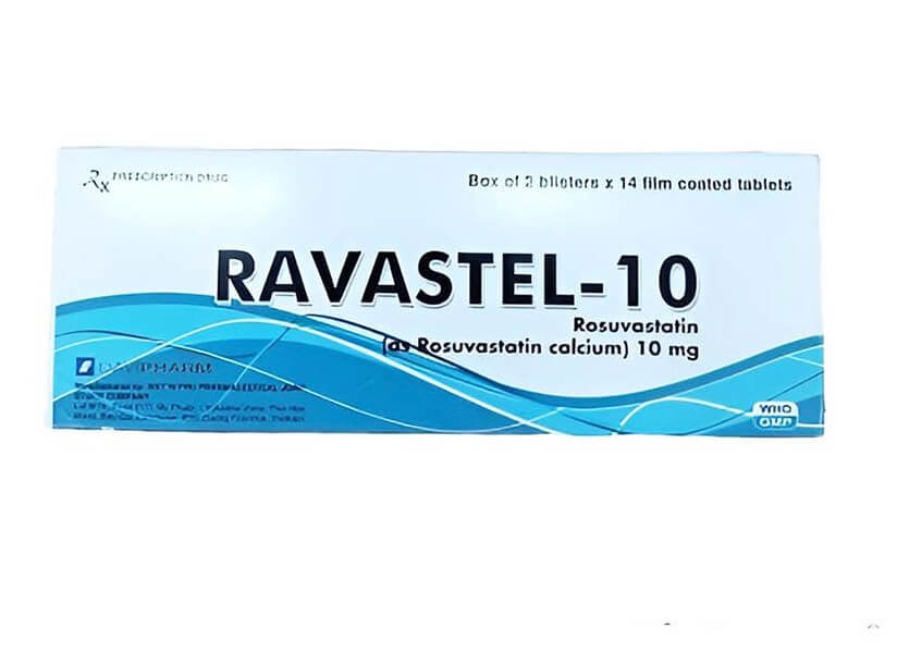 Thuốc Ravastel-10 điều trị tăng cholesterol huyết cho người lớn và trẻ em từ 6 tuổi trở lên bị tăng cholesterol máu nguyên phát (loại lia, kể cả tăng cholesterol máu gia đình kiểu dị hợp tử), rối loạn lipid máu hỗn hợp (loại llB), tăng cholesterol máu gia đình kiểu đồng hợp tử và phòng ngừa biến cố tim mạch, của công ty TNHH Dược phẩm Đạt Vi Phú (DAVIPHARM), số đăng ký VD-21067-14 hình 7