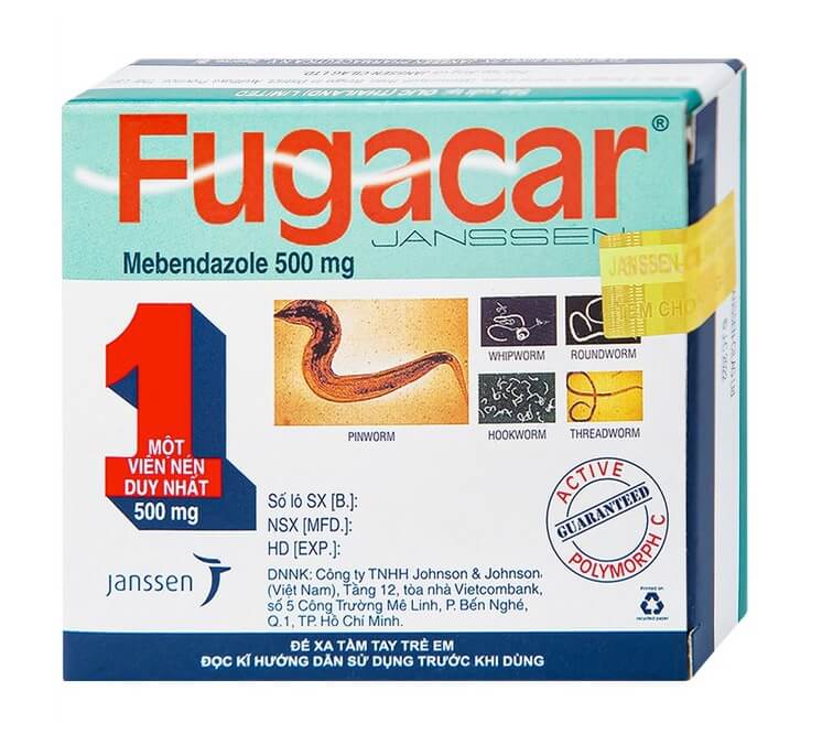 Thuốc tẩy giun Fugacar 500mg là thuốc gì, kê đơn hay không kê đơn? Có mấy loại? Có tốt không? Có hiệu quả không? Có trị sán chó không? Thật giả? Cách sử dụng? Có hiệu quả không? Thành phần, uống nhiều có hại không? hình 3