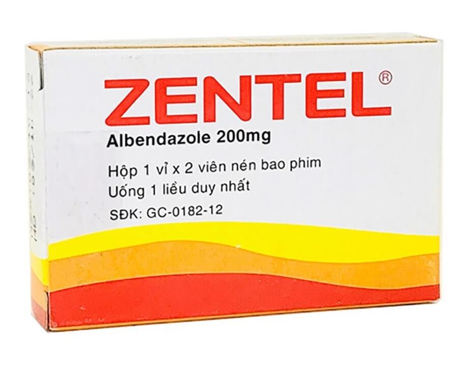 Thuốc Zentel 200mg chứa hoạt chất chính là Albendazole với hàm lượng 200mg/viên, giúp điều trị các loại giun đường ruột và mô nhạy cảm như Giun kim, giun lươn, giun đũa, giun tóc, ấu trùng di chuyển dưới da: là thuốc gì, giá bao nhiêu, cách uống, uống trước hay sau ăn, uống khi nào, uống mấy viên, liều dùng, GSK 1x2, được sản xuất tại Công ty cổ phần Dược phẩm OPV - Việt Nam, số đăng ký GC-0182-12 hình 11