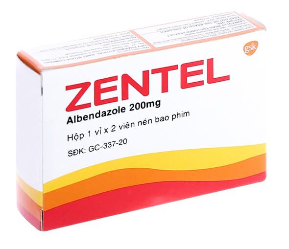 Thuốc Zentel 200mg chứa hoạt chất chính là Albendazole với hàm lượng 200mg/viên, giúp điều trị các loại giun đường ruột và mô nhạy cảm như Giun kim, giun lươn, giun đũa, giun tóc, ấu trùng di chuyển dưới da hình 3