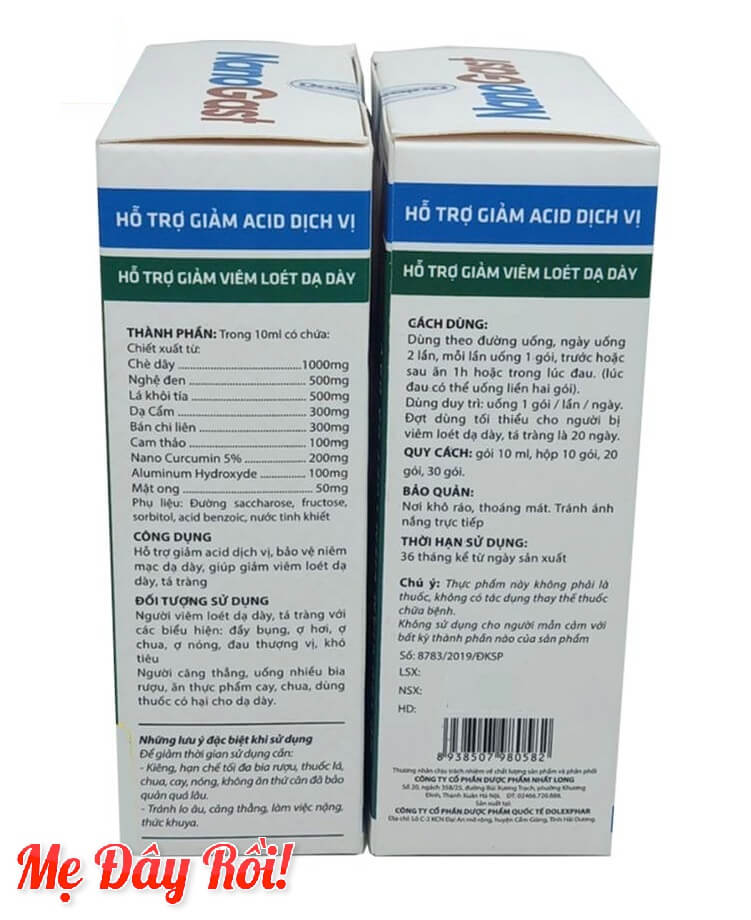 NanoGast hỗ trợ giảm acid dịch vị, giảm đầy bụng, ợ hơi, ợ chua, ợ nóng, đau thượng vị, khó tiêu, bảo vệ niêm mạc dạ dày, giúp giảm viêm loét dạ dày, tá tràng hình 2