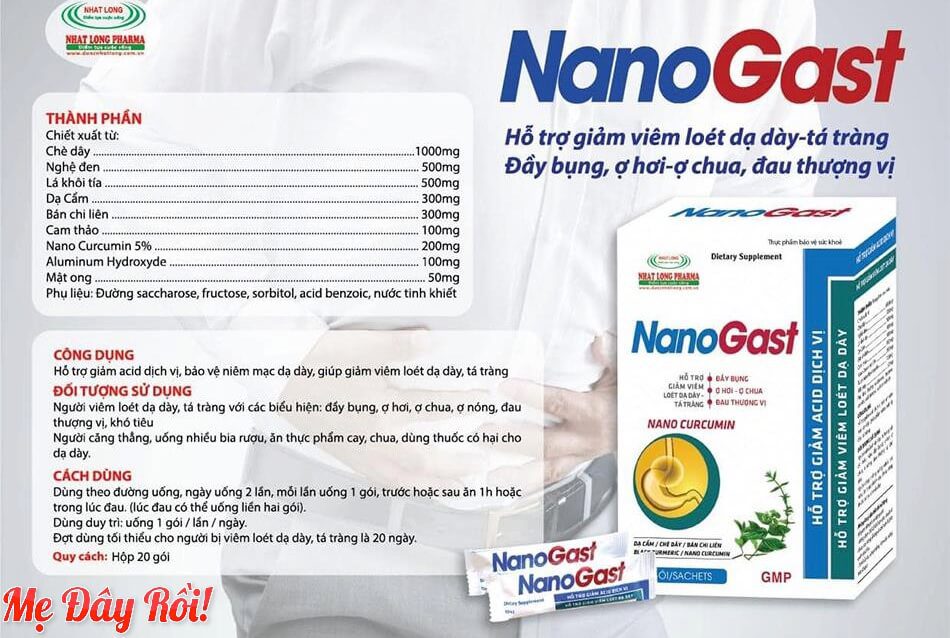 NanoGast hỗ trợ giảm acid dịch vị, giảm đầy bụng, ợ hơi, ợ chua, ợ nóng, đau thượng vị, khó tiêu, bảo vệ niêm mạc dạ dày, giúp giảm viêm loét dạ dày, tá tràng hình 5