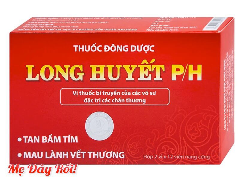 Thuốc Long Huyết P/H giúp giảm sưng đau, tan bầm tím, bong gân từ chấn thương, va đập, té ngã, điều trị vết trầy xước, cắt sâu, giúp vết thương mau khô, tiêu sưng, chống phù nề, phục hồi sau phẫu thuật, làm liền sẹo, trị mụn nhọt hình 1