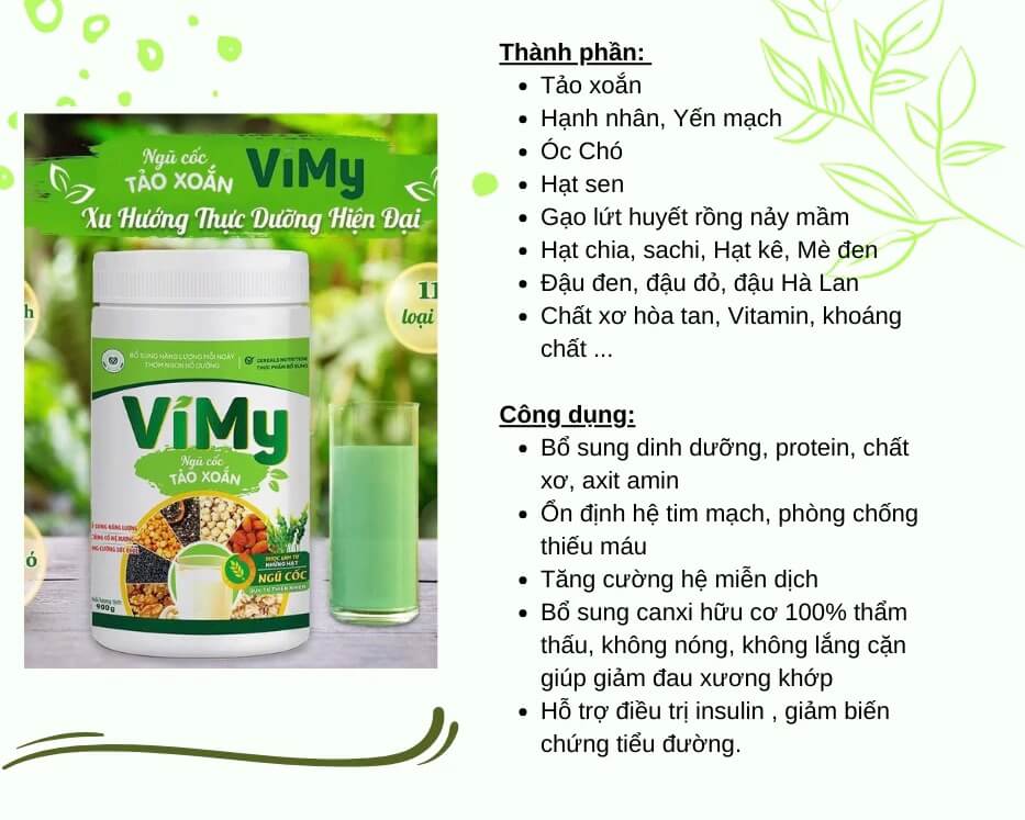 Sữa Vimy Ngũ cốc Tảo Xoắn hình 6