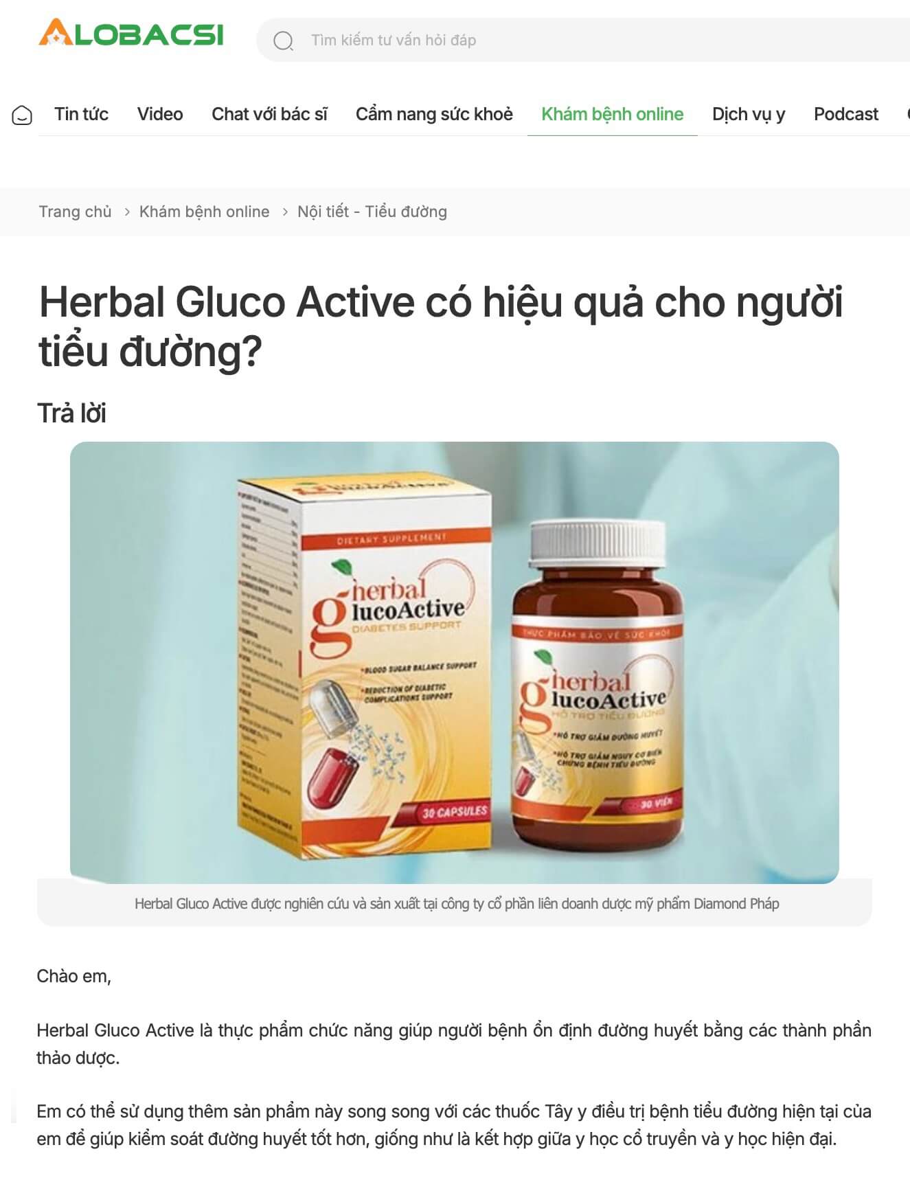 Glucoactive là gì