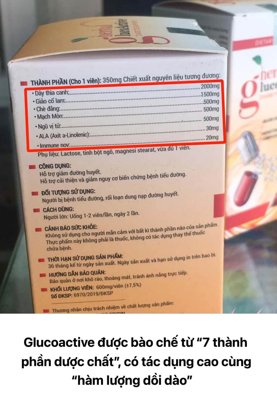 Glucoactive thành phần