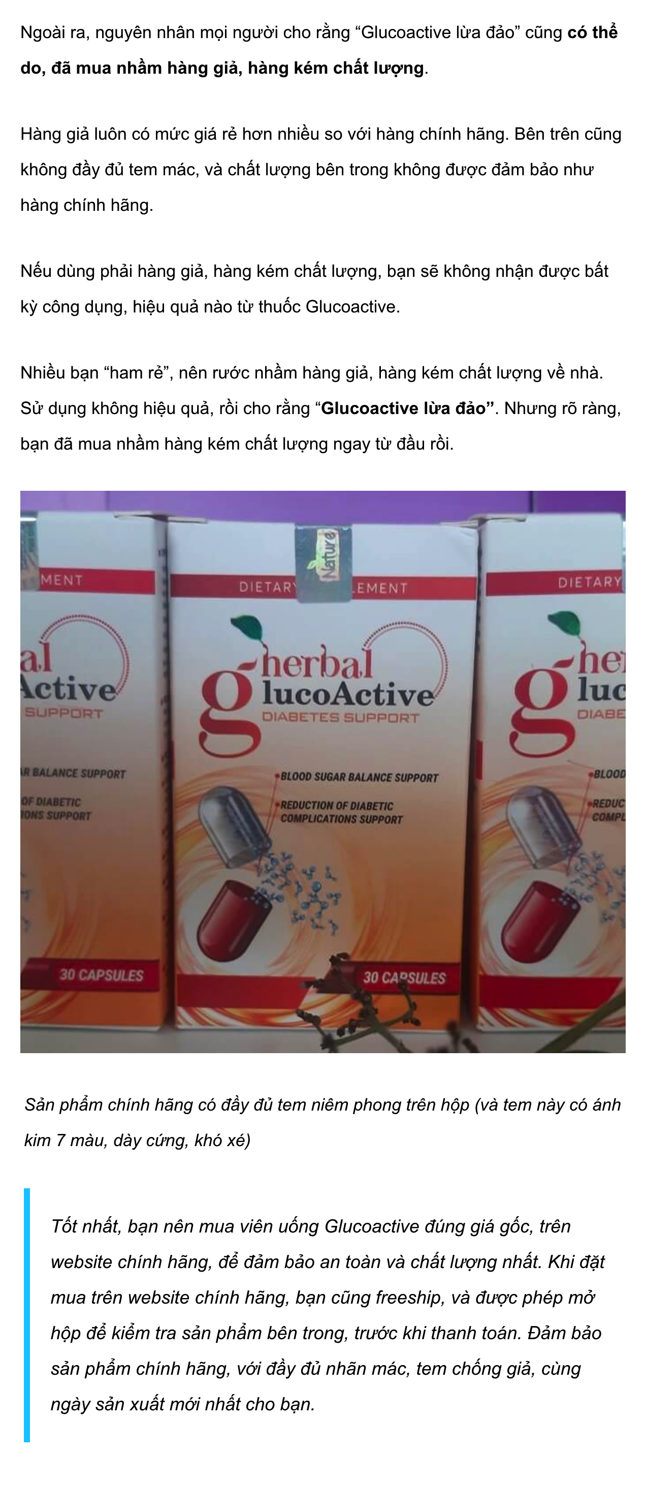 Glucoactive lừa đảo