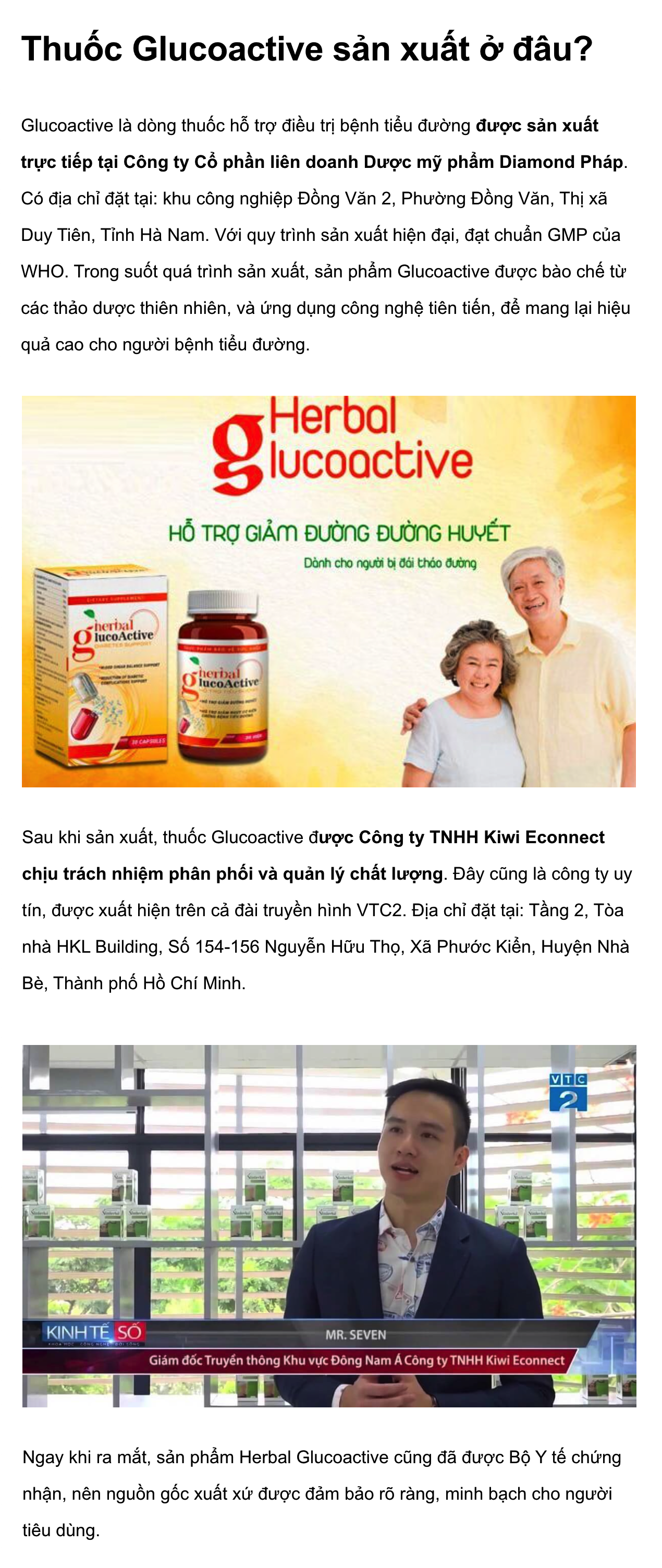 Herbal glucoactive sản xuất ở đâu