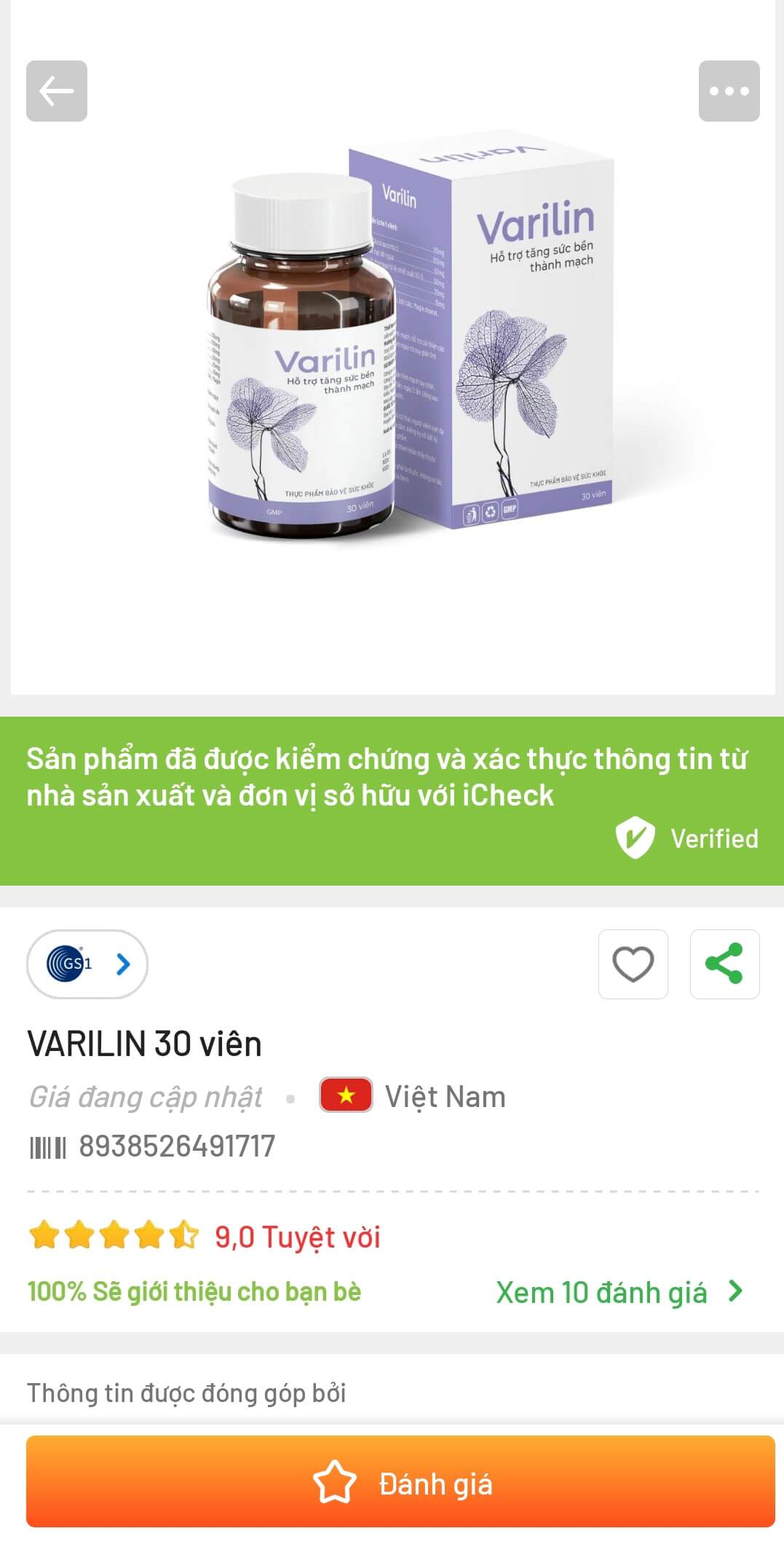 Thuốc trị suy giãn tĩnh mạch varilin