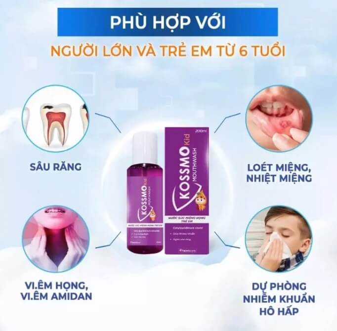 Nước súc miệng họng Kossmo Kid 11